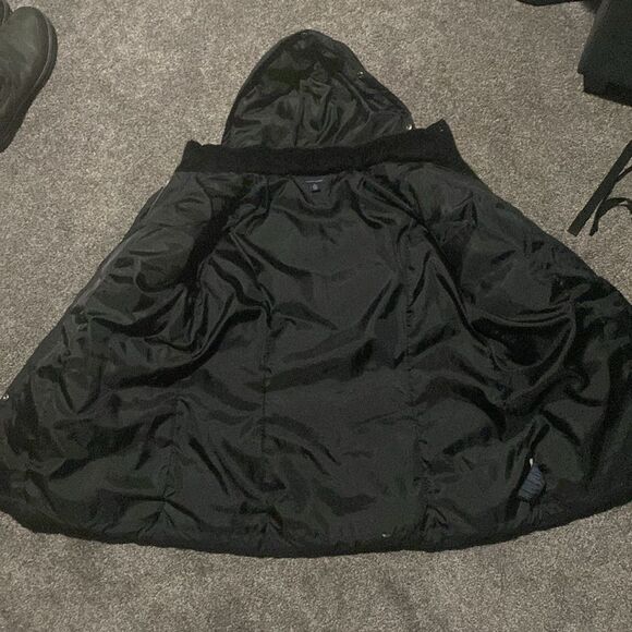 Tommy Hilfiger Black Puffer Jacket Coat With Detachable Hood Size 1X - Picture 2 of 5